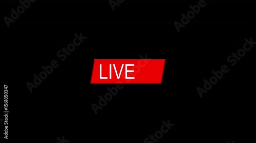 Live button animation on transparent background for digital use, Live video screen indicator button,  Animated live button for digital use with alpha channel,