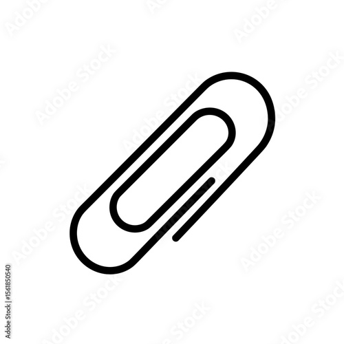 Paperclip icon in minimalistic black line style  