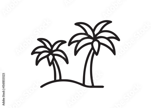 Palm tree line art vector, Palm tree icon