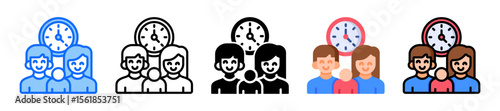 Family Time Icon Set Collection Multiple Style