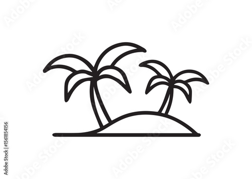 Palm tree line art vector, Palm tree icon