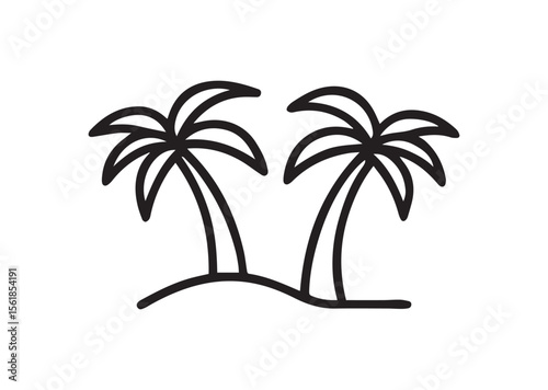 Palm tree line art vector, Palm tree icon