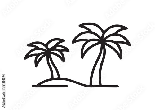 Palm tree line art vector, Palm tree icon
