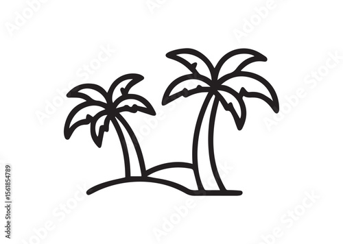 Palm tree line art vector, Palm tree icon