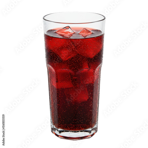 Wallpaper Mural Refreshing red soda with ice cubes in a tall clear glass Torontodigital.ca