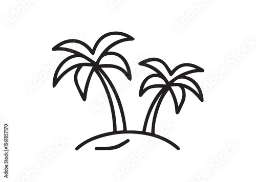 Palm tree line art vector, Palm tree icon