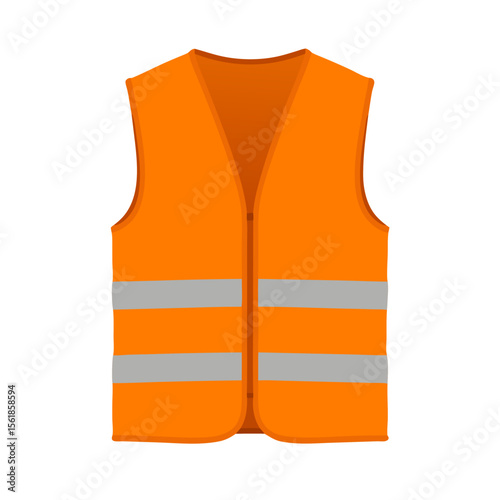 Bright orange safety vest with reflective stripes for visibility  