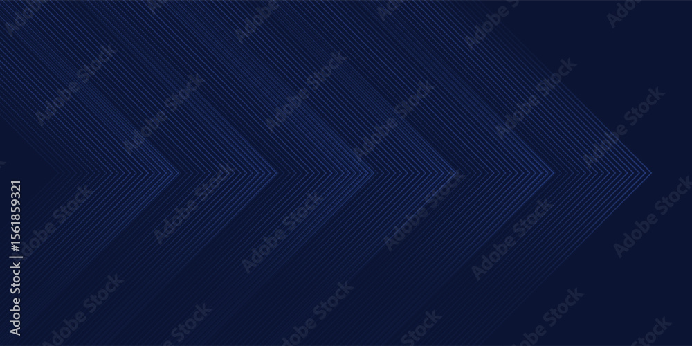 Obraz premium Symmetrical Chevron Lines Gradient Background in Dark Navy Blue with Subtle Light Blue Tones Creating a Sophisticated and Modern Geometric Pattern