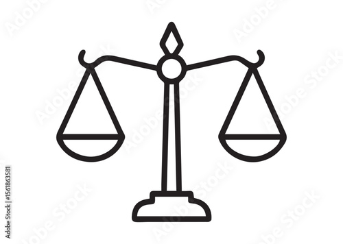 Scale of Justice line art vector, Scale of Justice icon