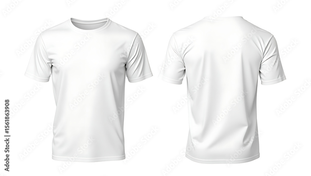 Blank White T-Shirt Mockup Front and Back Views for Design Presentations Blank White T-Shirt Mockup Front and Back Views for Design Presentations