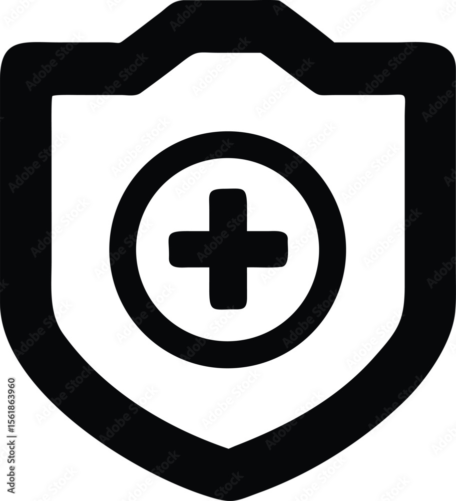 Fototapeta premium First Aid Shield Medical Protection Symbol