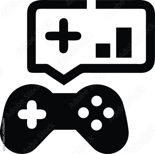 Gamified Learning Gamepad And Chart Icon