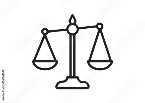 Scale of Justice line art vector, Scale of Justice icon
