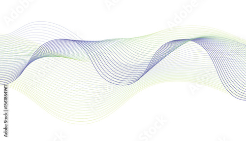 Green and Blue Wave Line Background