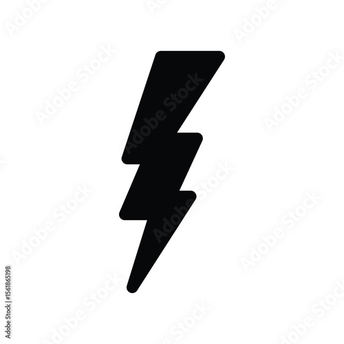Thunderbolt Icon, Electric Power Flash Vector Graphic.