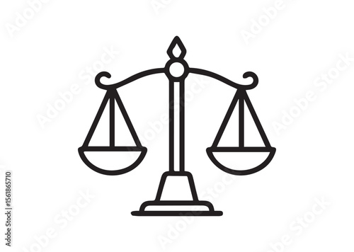 Scale of Justice line art vector, Scale of Justice icon