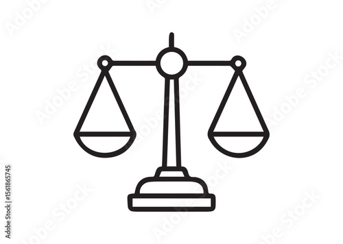 Scale of Justice line art vector, Scale of Justice icon