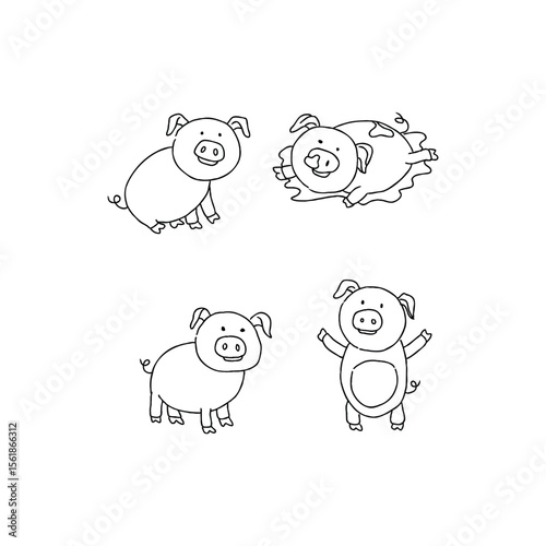 Four simple pigs