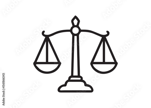 Scale of Justice line art vector, Scale of Justice icon
