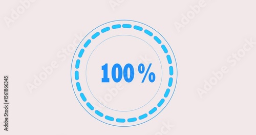 Blue 0 to 100 loading animation with smooth circular progress. Ideal for UI/UX, dashboards, apps, software loaders, and modern motion design visuals.