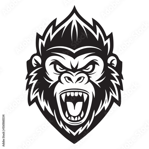 gorila head mascot tattoo vector illustration tribal wild animal face symbol icon
