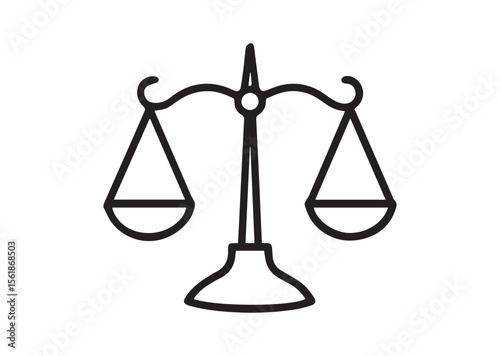 Scale of Justice line art vector, Scale of Justice icon