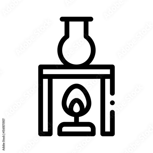 bunsen burner line icon