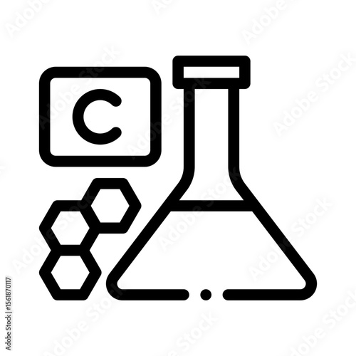 chemical formula line icon