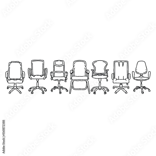 Multiple office chairs