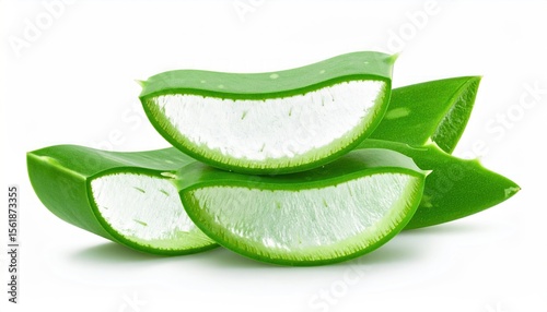 Wallpaper Mural Stacked aloe vera slices showcasing fresh texture and medicinal properties Torontodigital.ca