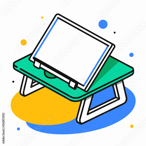 Foldable Laptop Stand Designed for Digital Nomad Kids for Online Learning, Remote Education, Study Spaces, and Mobile Work Environments  
