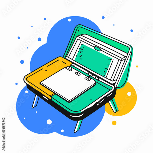 Foldable Desk for Digital Nomad Kids Featuring Bright Colors and Creative Design for Remote Learning, Educational Blogs, Home Office Setup, and Parenting Resources  
