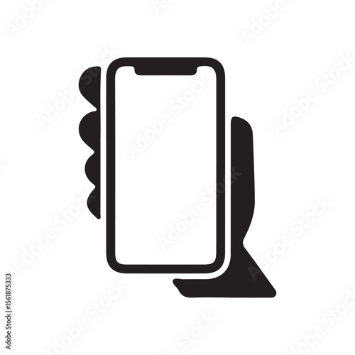 smartphone with blank screen isolated on white