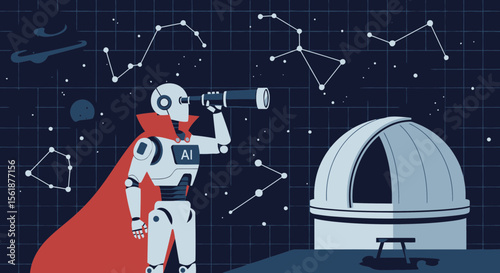 Artificial Intelligence Robot Observes Outer Space From An Astronomical Observatory