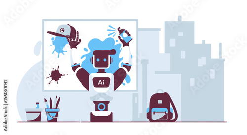 Creative Robot Generates Contemporary Art With Spray Paint In An Urban Setting