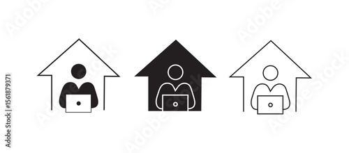 Remote Work From Home Icons