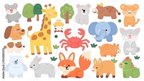 Vector animal set
