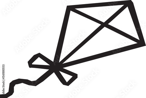 Kite continuous single line art drawing of isolated outline vector .
