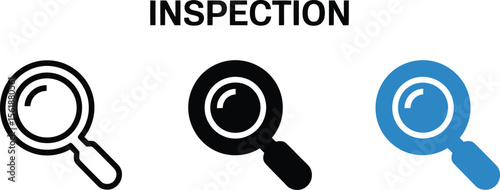 Inspection icon vector search magnifying glass find zoom symbol graphic design