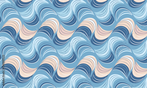 Elegant Flowing Hair Strands Seamless Pattern