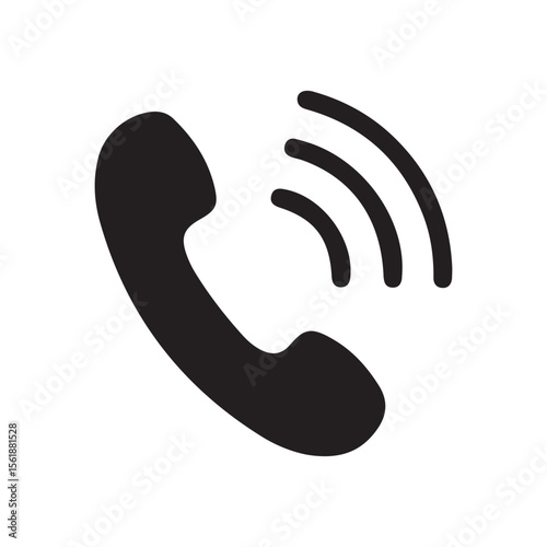 Black Phone flat icon  for websites . Vector eps 10