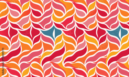 Vibrant Abstract Autumn Leaves and Flame Pattern