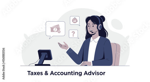 Friendly Financial Consultant Explaining Taxes And Accounting With Modern Technology