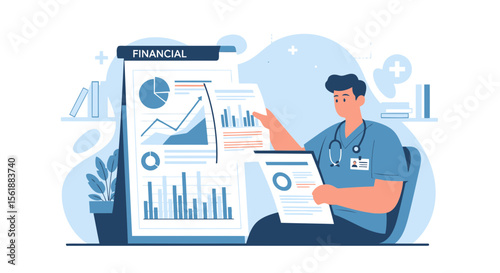 Healthcare Financial Analysis And Budgeting With Medical Professional Reviewing Data