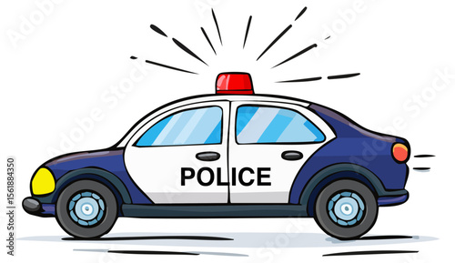 Police car cartoon clipart 