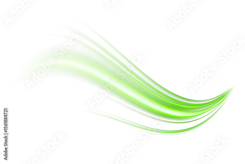 blur green glowing light streak and laser speed motion effect,glowing speed line on night road,blur flash curves neon line wave