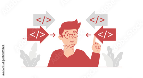 Coding Choices Programmer Thinks About Different Possibilities Of Website Building Strategy