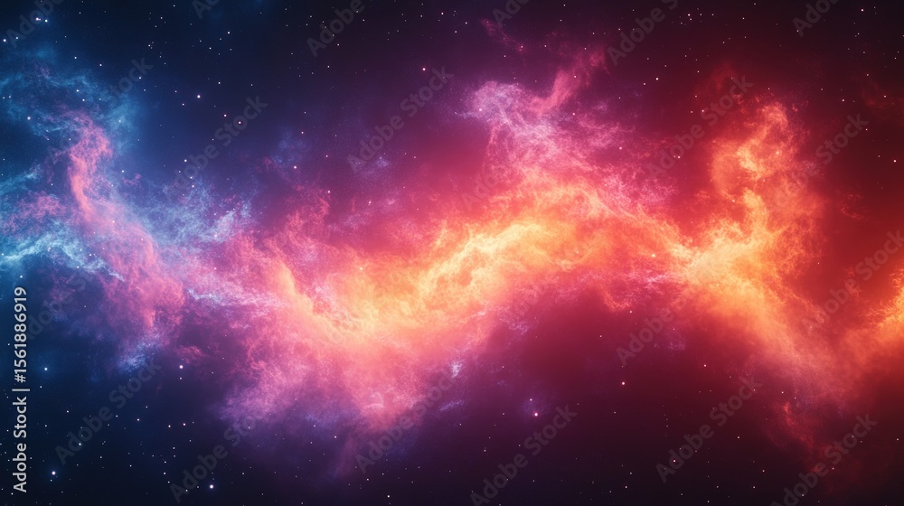 Fototapeta premium Cosmic nebulae swirl in vibrant hues