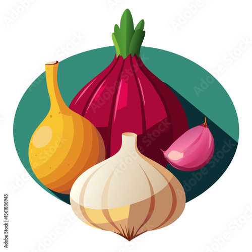 vector illustration of onion