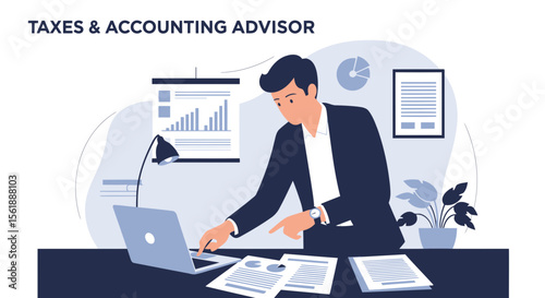 Expert Financial Advisor Analyzing Data Charts For Strategic Growth Planning